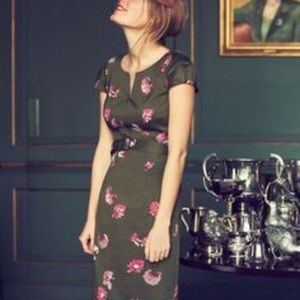 Black Floral Boden Shift Floral dress WH596 Belt